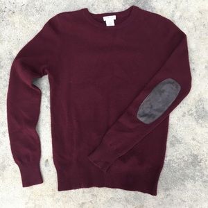 Demy Lee Burgundy Cashmere Sweater + Elbow Patches